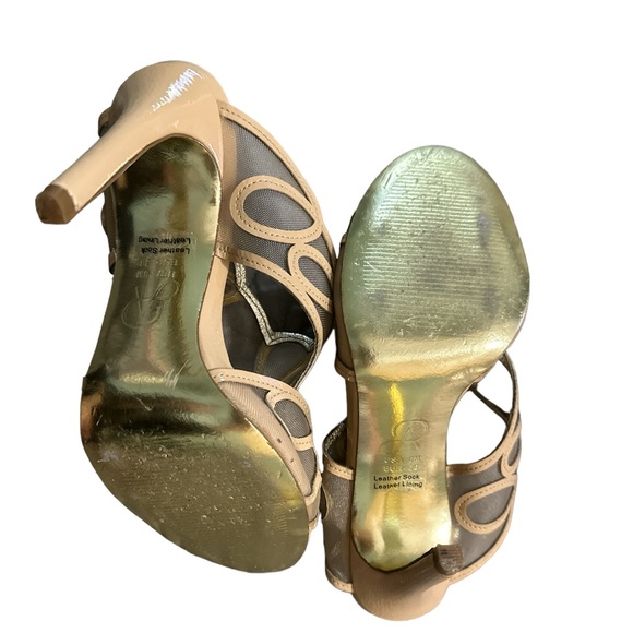 Adrianna Papell Slip On Sheer Nude / Tan Sexy High Heel Shoes Women’s Sz 6 EUC - Picture 5 of 7